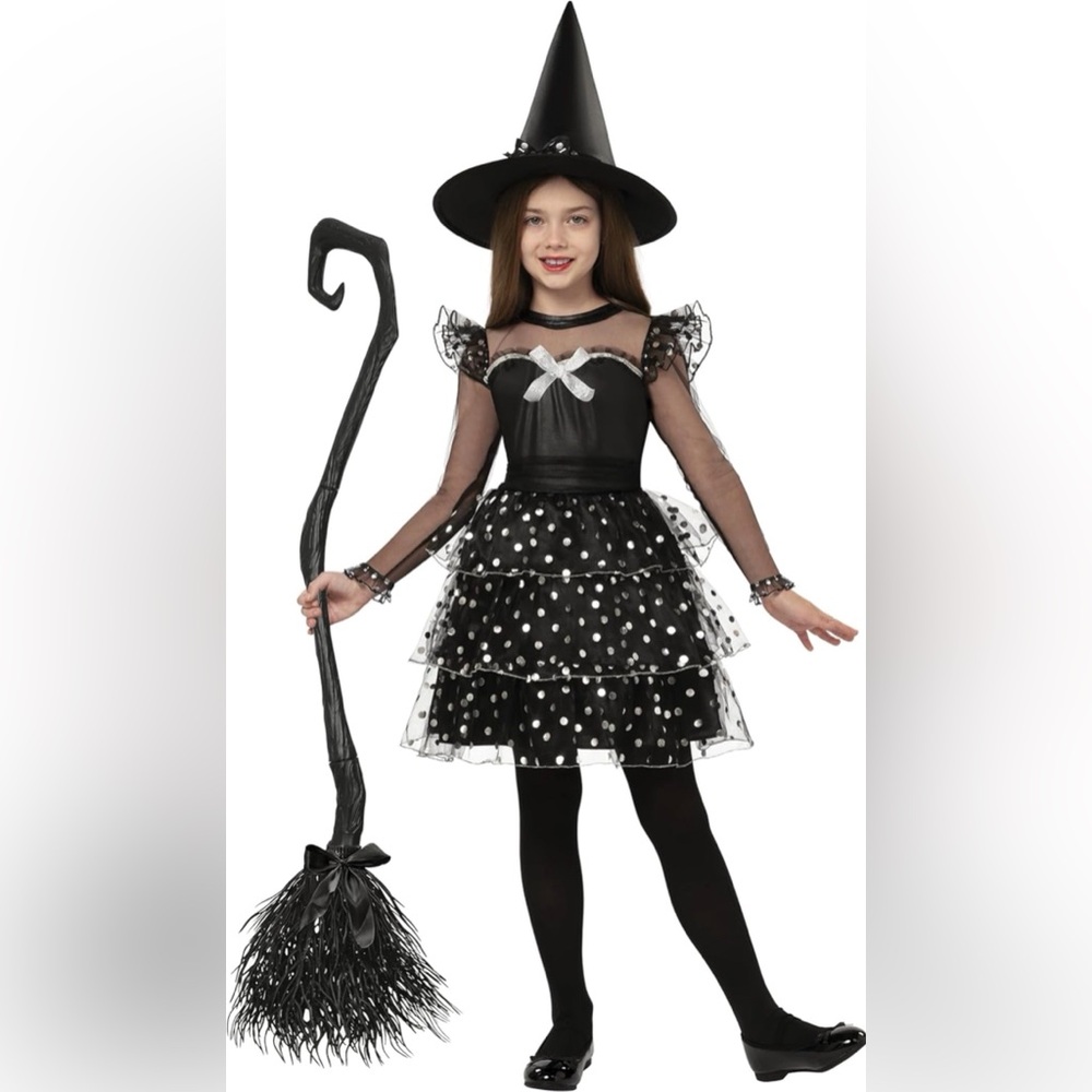NWT Spooktacular Creations Witch Costume, Witch Dress w/Accessories, Sz S 5-7 Yr